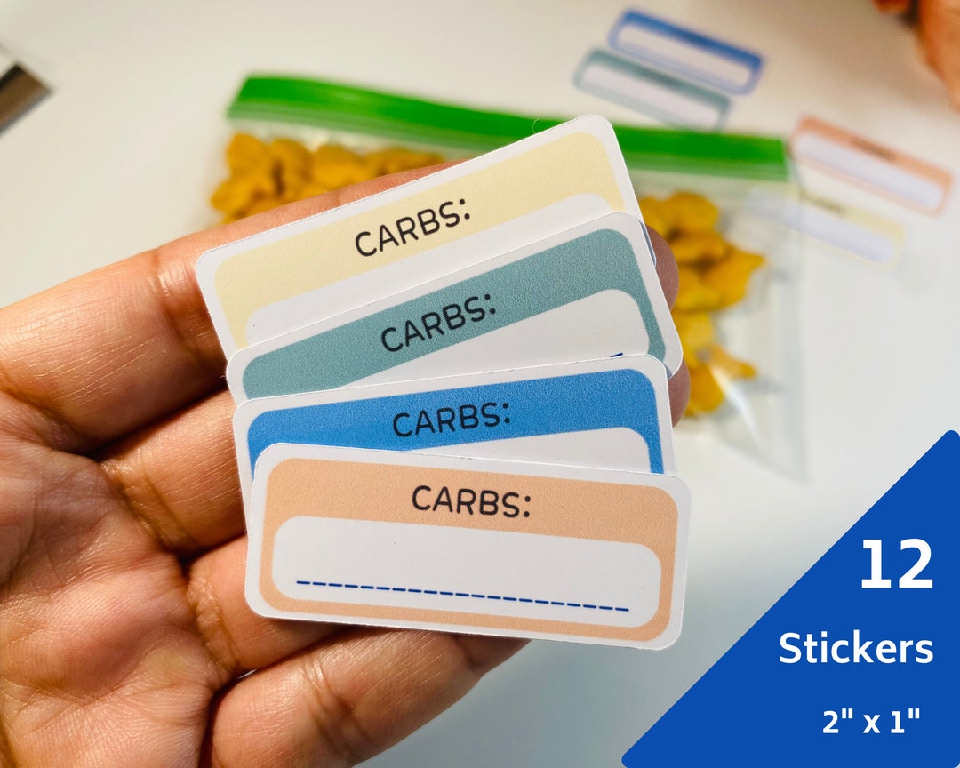 carb-count-12-stickers-labels-meal-tracking-planner-school-work-etsy