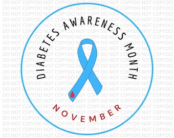 Diabetes Awareness Blue Ribbon SVG PNG Clipart (Digital File)