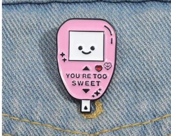 Glucometer Enamel Pin: T1D Diabetes Awareness Brooch - gift -sweet