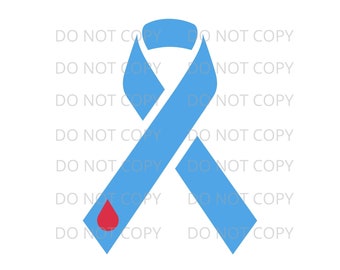 Type 1 Diabetes Awareness Blue Ribbon SVG: T1D Clip Art (Digital File)