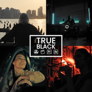 5 LUT True Black | Étalonnage des couleurs | Vidéo et photo | Bureau mobile | Adobe After Effects | Premiere Pro | DaVinci | Final Cut Pro