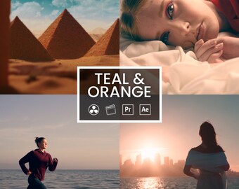 11 Teal & Orange LUTs for Color Grading video and Photo. Mobile e Desktop. Adobe After Effects | Premiere Pro | Da Vinci | Final Cut Pro