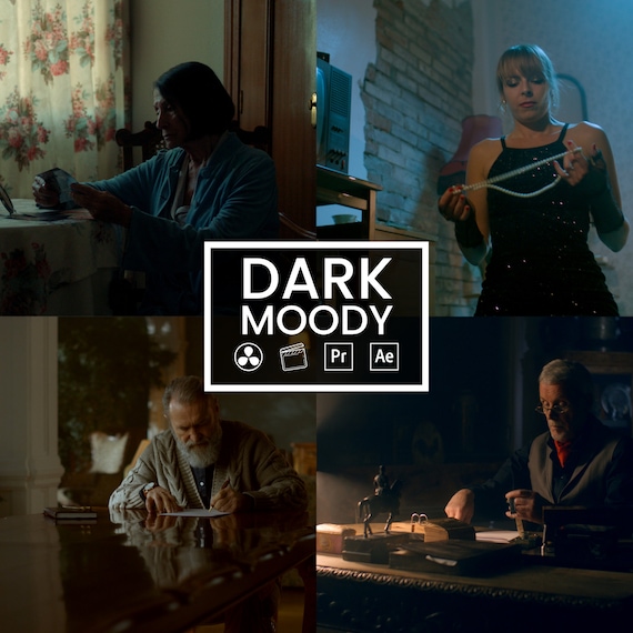 Dark Moody LUTs for Cinematic Video - 15 Film Noir Color Presets for Premiere, DaVinci, Final Cut
