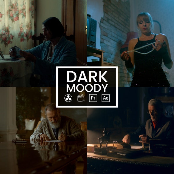 15 Dark Moody LUTs | Color Grading | Video and Photo | Mobile Desktop | Adobe After Effects | Premiere Pro | Da Vinci | Final Cut Pro