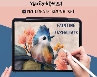 Procreate Painting Essentials Brush Set, Digital Painting, Watercolor, Gouache, Acrylic, Oil, Opaque, Sheer, textured all-in-one paint set