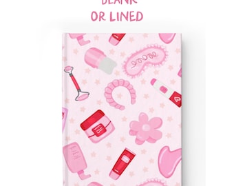 Beauty Lovers hardcover Journal, Lined or Blank matte notebook, school, work, art or travel, Gift for her, Skincare Cute Aesthetic, AP2470