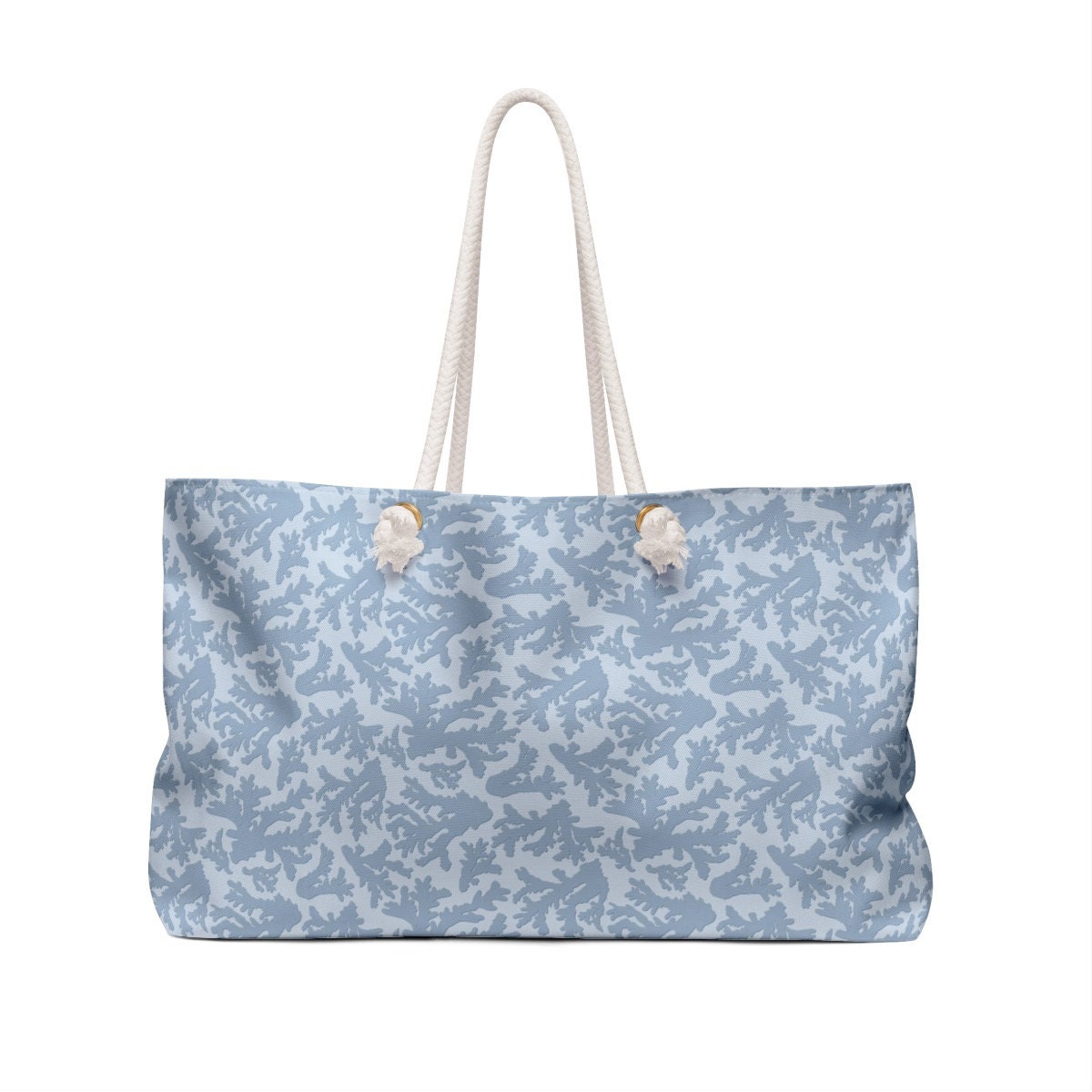 ★TOUT Y EST★ Weekly Back Pop Sky Blue 12478417 Blue Coral Hand-painted Beach Weekender Bag Travel