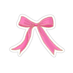 Dark Pink Hairbow Sticker laptop iPad iPhone journal notebook laptop waterbottle hydro flask mini fridge Aesthetic vinyl glossy AP2478