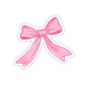 Pink Fancy Hairbow Sticker laptop iPad iPhone journal notebook laptop waterbottle hydro flask mini fridge Aesthetic vinyl glossy AP2478