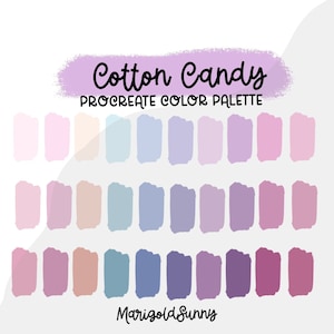 Cotton Candy Procreate Farbpalette, Farbmuster, iPad Procreate, Handlettering, digitale Kunst, kuratierte Farben, handverlesen