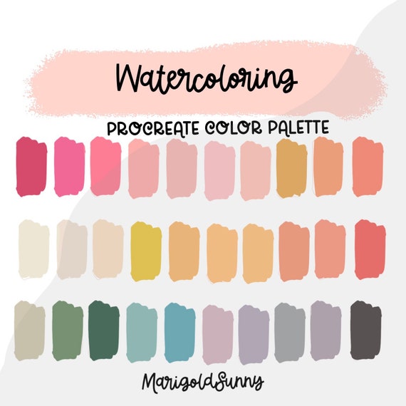 Watercolor Fun Procreate Color Palette, Color Swatches, iPad Procreate  Tools, Handlettering, Digital Art, Curated Colors, Handpicked Color 