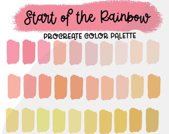 Start of the Rainbow Procreate Color Palette, Color Swatches, iPad Procreate Tools, Handlettering, digital art, curated colors, handpicked
