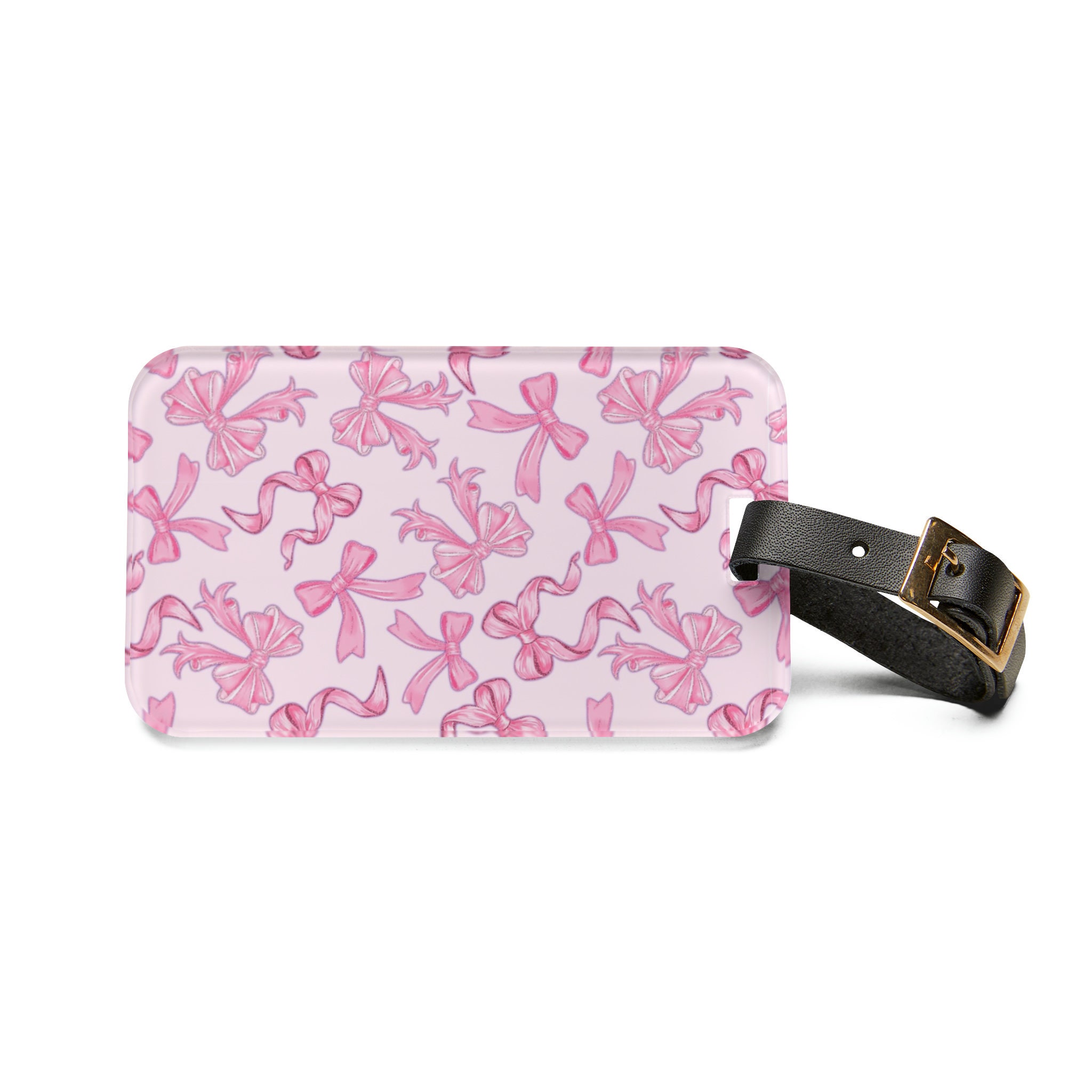 Etichette Per Bagagli Con Fiocco Rosa – 2 Pezzi In Pelle PU, Design Unico Preppy E Coquette, Regalo Per Ragazze - 3
