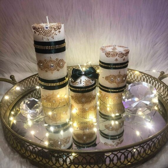 Coffret Sultana Bougies Orientales, Personnalisées, Artisanales, Décoratives, Authentiques. Oriental