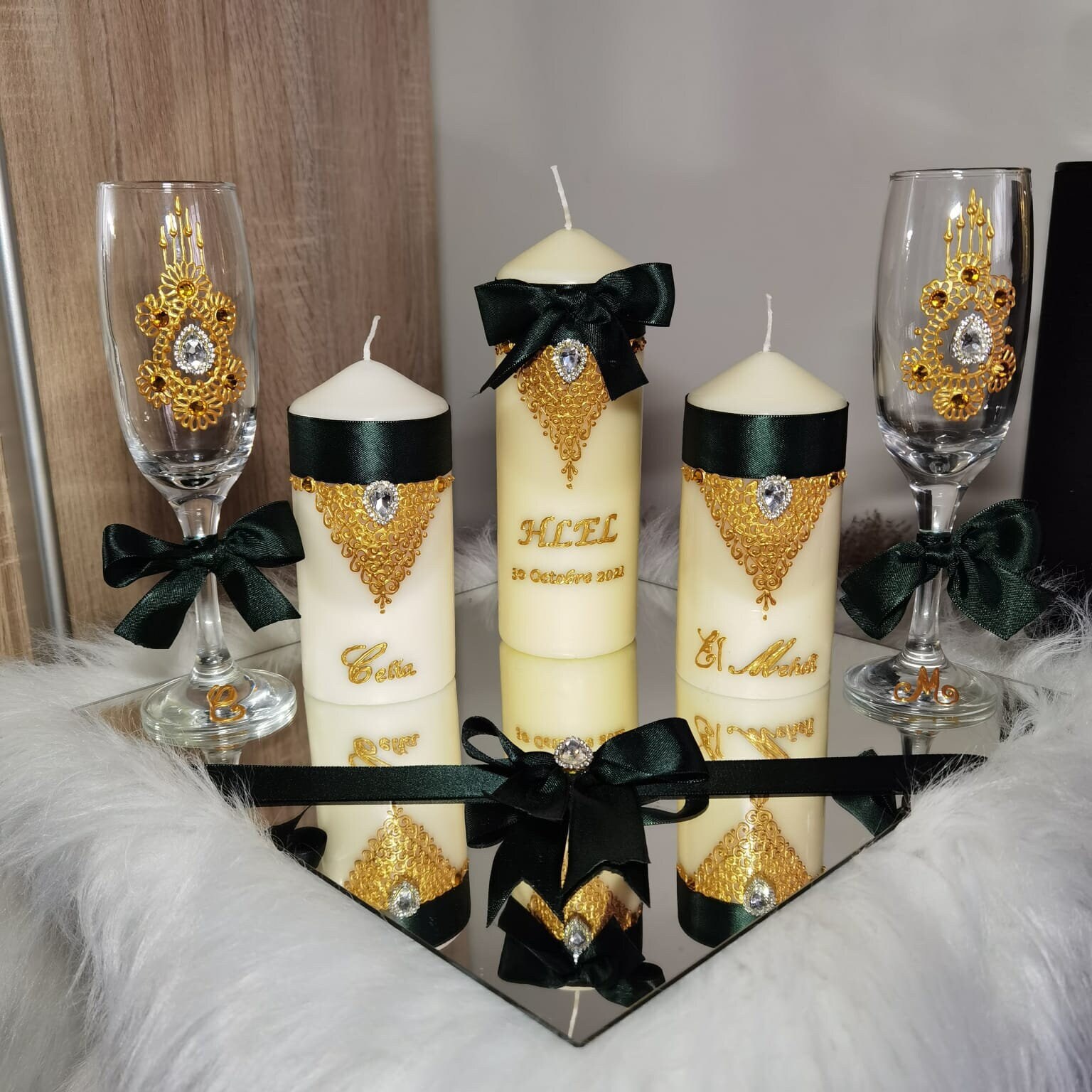 Coffret Malak Bougies Orientales, Personnalisées. Oriental Personalized Box Candles For Weeding | Ca