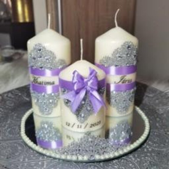 Coffret Mina Bougies Orientales, Personnalisées, Artisanales. Oriental Personalized Box Candles For 