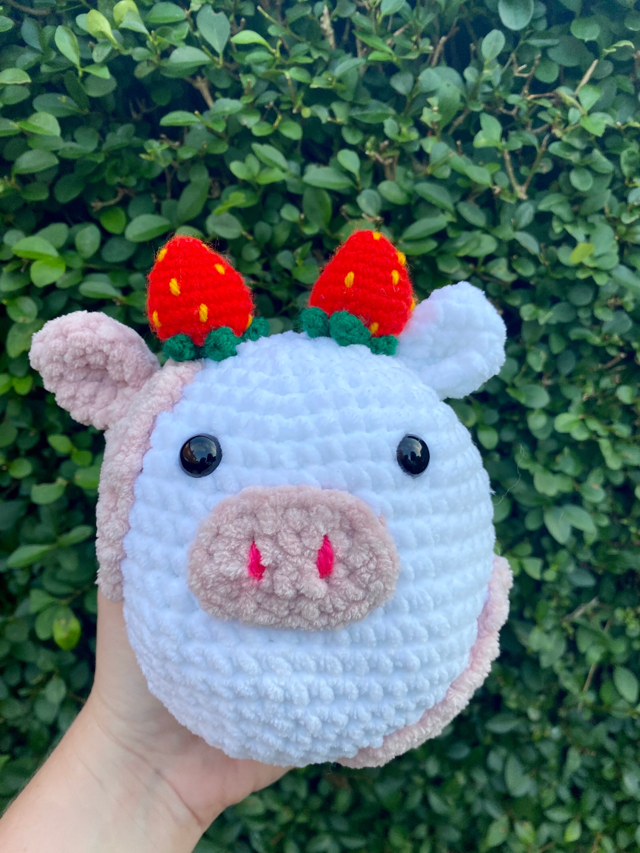 Crochet Strawberry Cow/ Squishmallow/ Amigurumi Plushie Etsy