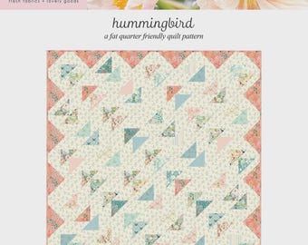 Hummingbird quilt paper pattern by Poppie Cotton