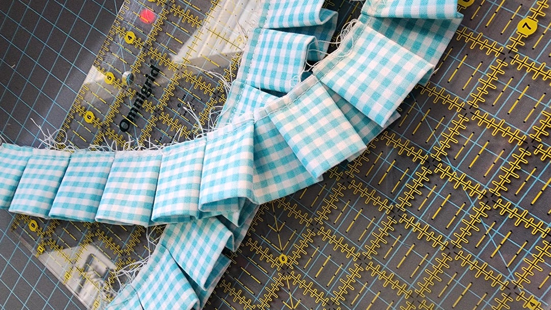 Making Ruffle Trim Ruffle Trim 1 1/2 Inch , Teal Gingham for Projects by the Yard - Etsy