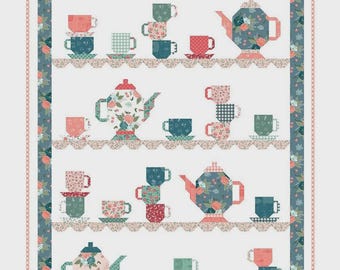Tea Party paper quilt pattern by Flamingo Toes