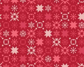 Red Snowflake - Quilty Little Christmas line by Kimberbell by the yard