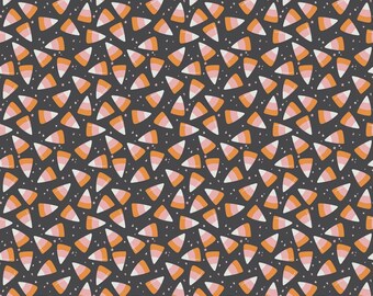 Candy Corn Charcoal - Hey Pumpkin line by Riley Blake -  by the yard