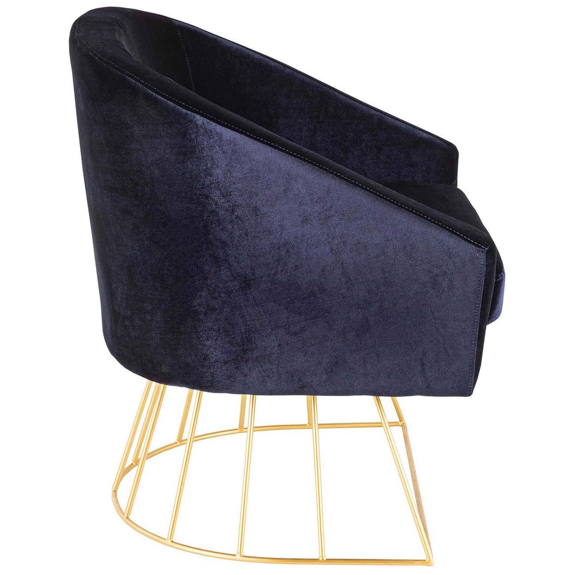 Royal blue velvet accent chair Etsy