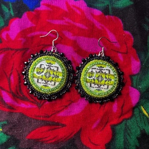 Indigenous Green Tribal Earrings