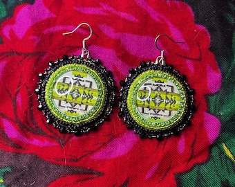Indigenous Green Tribal Earrings