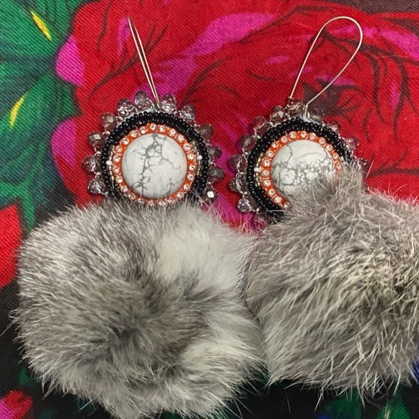 Indigenous Rabbit Fur Earrings