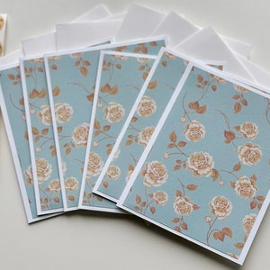 Lot de 6 : cartes faites main | Ensemble de belles cartes florales avec enveloppes | Jeu de cartes de remerciement | Jeu de cartes de correspondance | Jeu de cartes de voeux