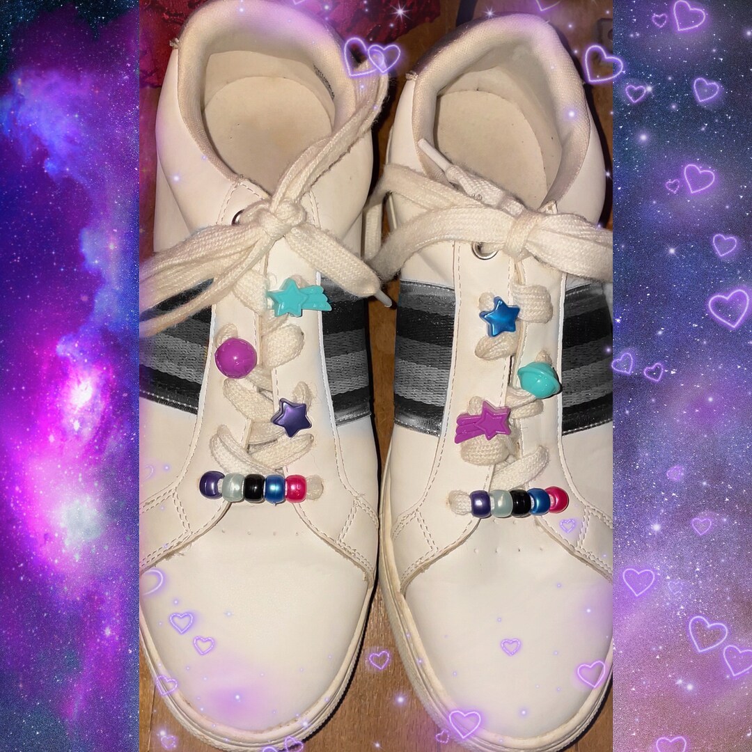 Shoelace Charm Bead Kit for Any Pair of Lace up Shoes galaxy, Celestial