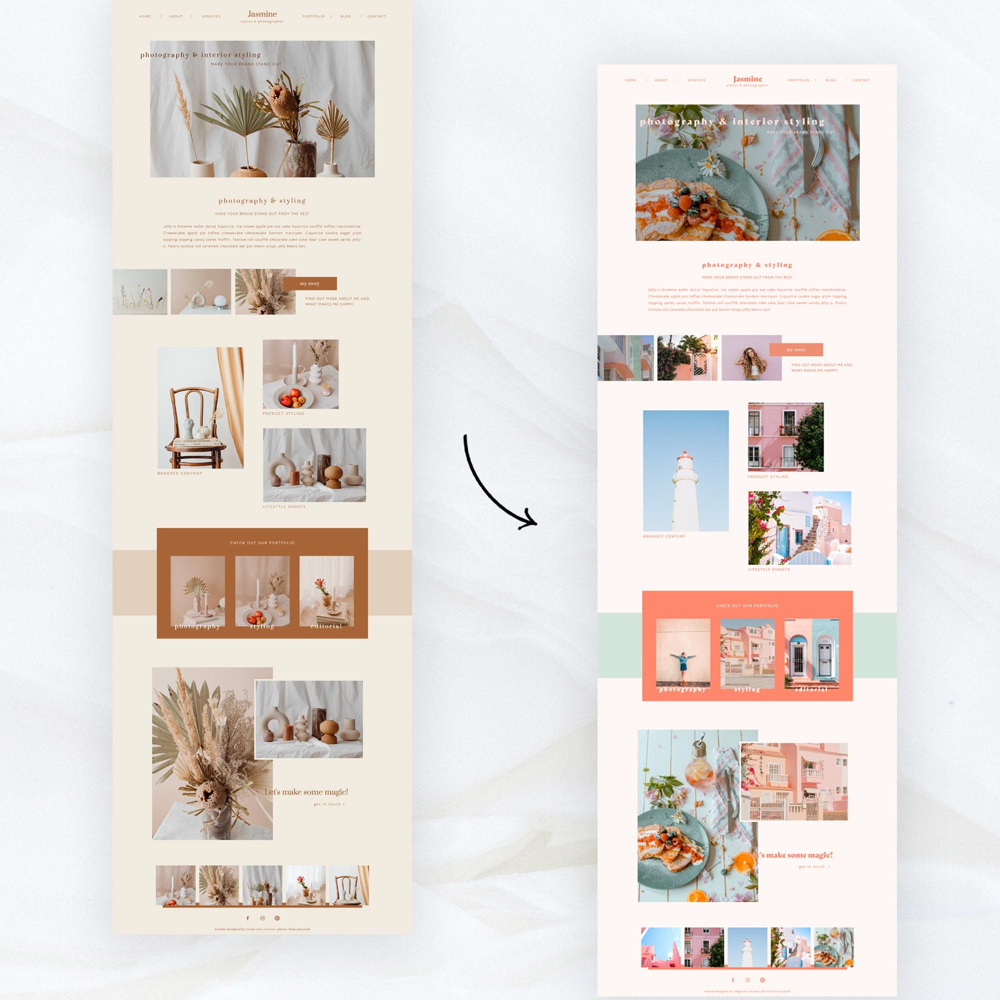 Showit Template Boho Showit Template for Photographers, Blog Website