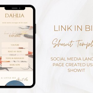 Boho Instagram Link In Bio Template Showit Addon | Custom Instagram Landing Page | Alternative to Link Tree