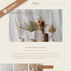 Showit Template | Boho Showit template for Photographers, Blog Website Template, Minimal Website Template, Showit Template