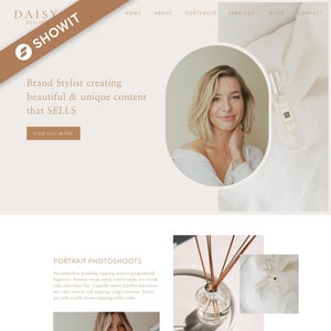 Showit Template | Minimalist Showit template for Stylists, Photographers, Bloggers, Coaches Website Template, Showit Template