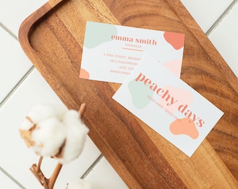 Boho Business Card Templates for Canva | Ready to use pastel business card template