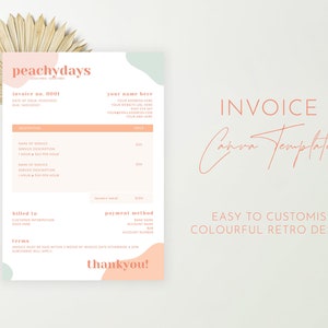 Boho Invoice Template for Canva | Ready to use pastel invoice template
