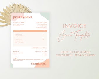 Boho Invoice Template for Canva | Ready to use pastel invoice template