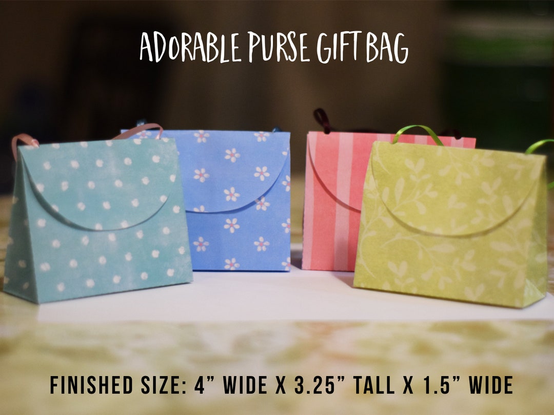 Printable Purse Gift Bag Pattern, Set of Four Patterns, Print on Letter ...