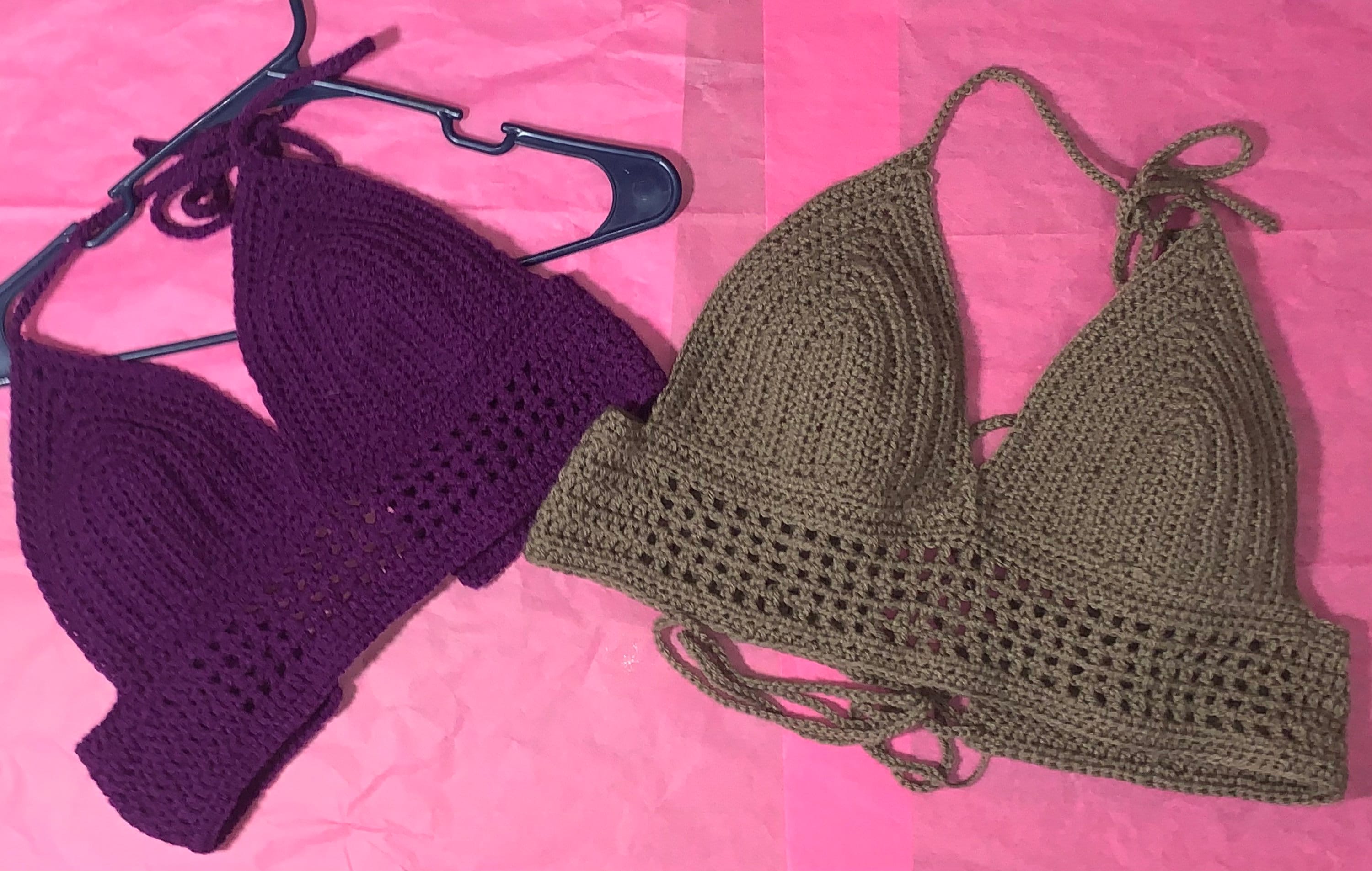 Crocheted triangle tops Etsy