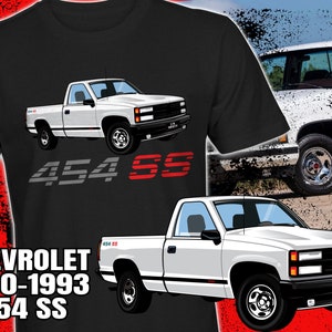 454 SS 1990-1993 C1500 Chevrolet OBS TRUCK T-Shirt Weiß
