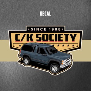 K1500 OBS Chevy 2-Door Lifted Tahoe, Blazer, Yukon C/K Society Logo Decal