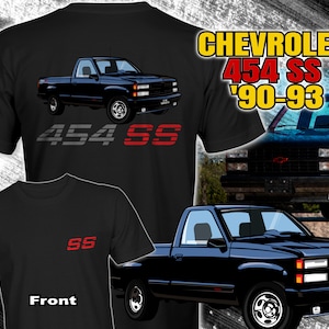 Chevy 454 SS 1990-1993 C1500 OBS Truck T-shirt Black