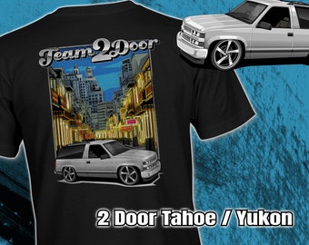 Team2Door Lowered OBS Chevy 2-Door Tahoe Short-Sleeve Unisex T-Shirt