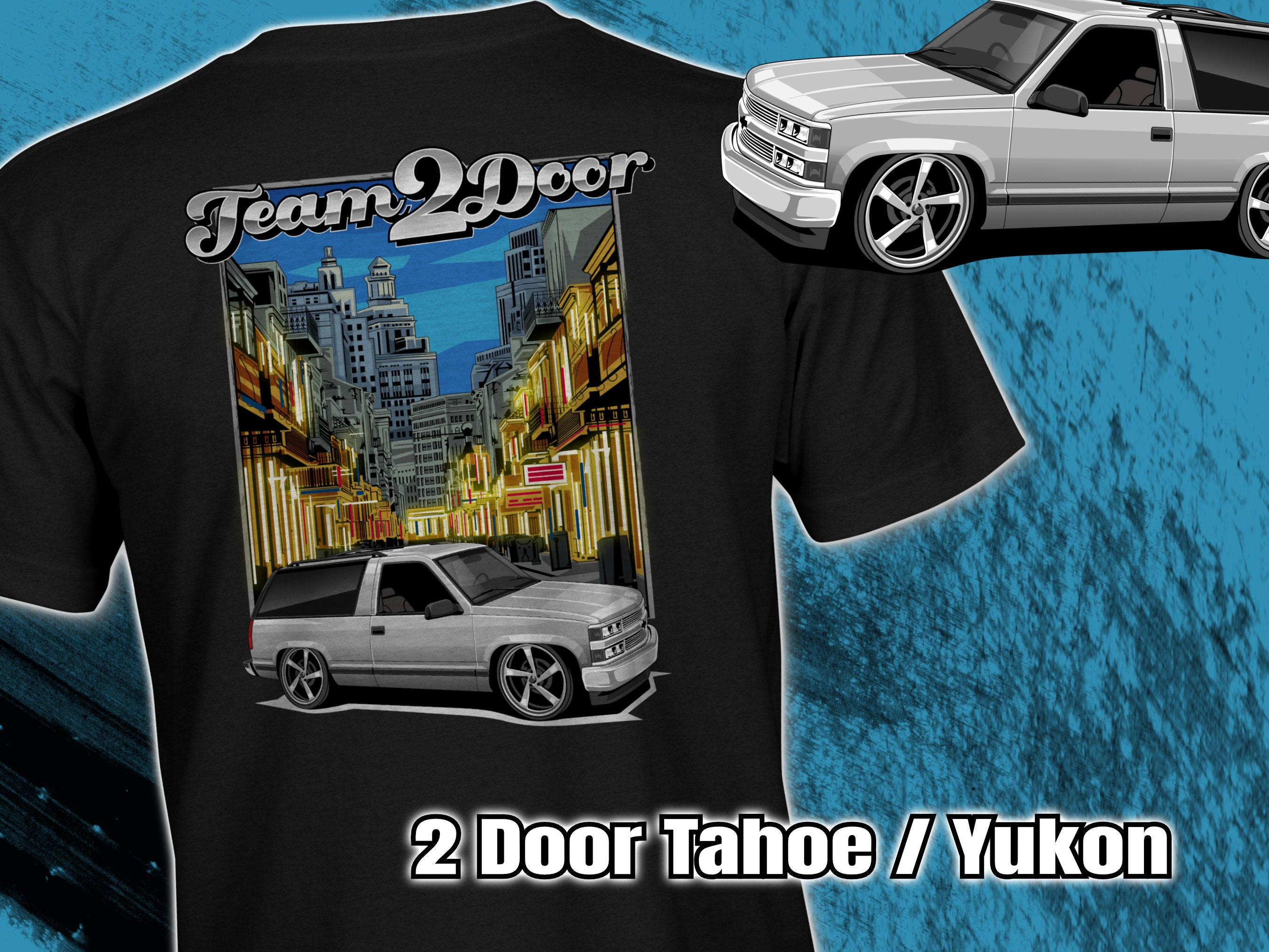 Team2door Lowered OBS Chevy 2-door Tahoe Short-sleeve Unisex T