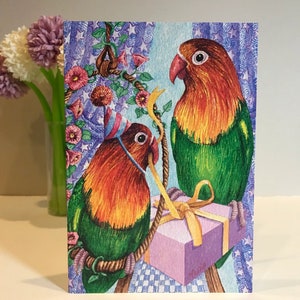 Lot de 6 | Lot de diverses cartes de voeux perroquet | Lot de 6 cartes | Oiseau