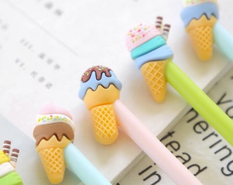 Set of 3 Ice cream pens | pink blue green