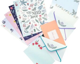 10 Sheets Flower Aesthetic Letter Paper Set | letter paper and envelop set | floral summer deco | letter paper set