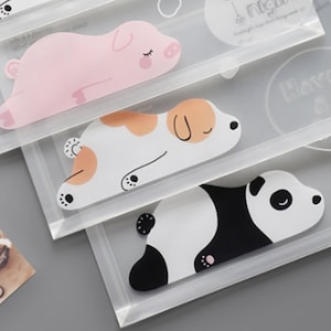 Lot de 3 PVC transparent à fermeture éclair animal, sac enveloppe, sac enveloppe à fermeture éclair en plastique animal